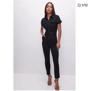 NWT Good American Classic Black Jumpsuit